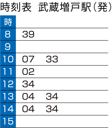上川霊園無料送迎車 武蔵増戸駅発 上川霊園行き 時刻表